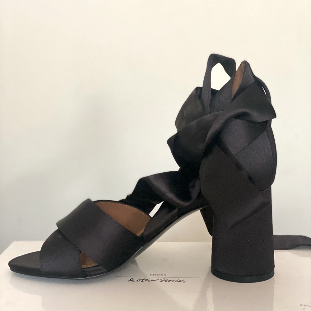 Satin formal sandals by & Other Stories never worn , deadstock